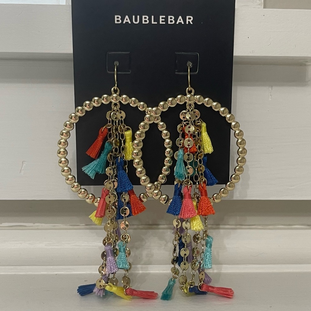 Large multi colored earrings